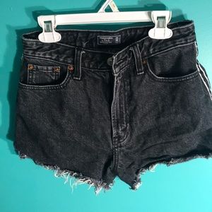 Black and White Striped A&F Shorts